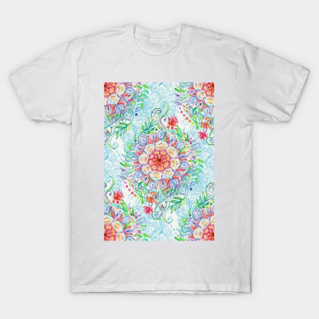 Messy Boho Floral in Rainbow Hues T-Shirt by micklyn